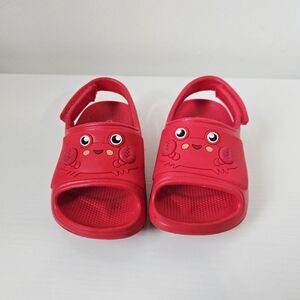 Cat & Jack Red Kids Sandals with Crab Design